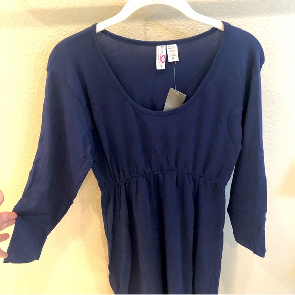 NWT Navy Blue Times Two Maternity Dress, size Medium - Picture 3 of 10